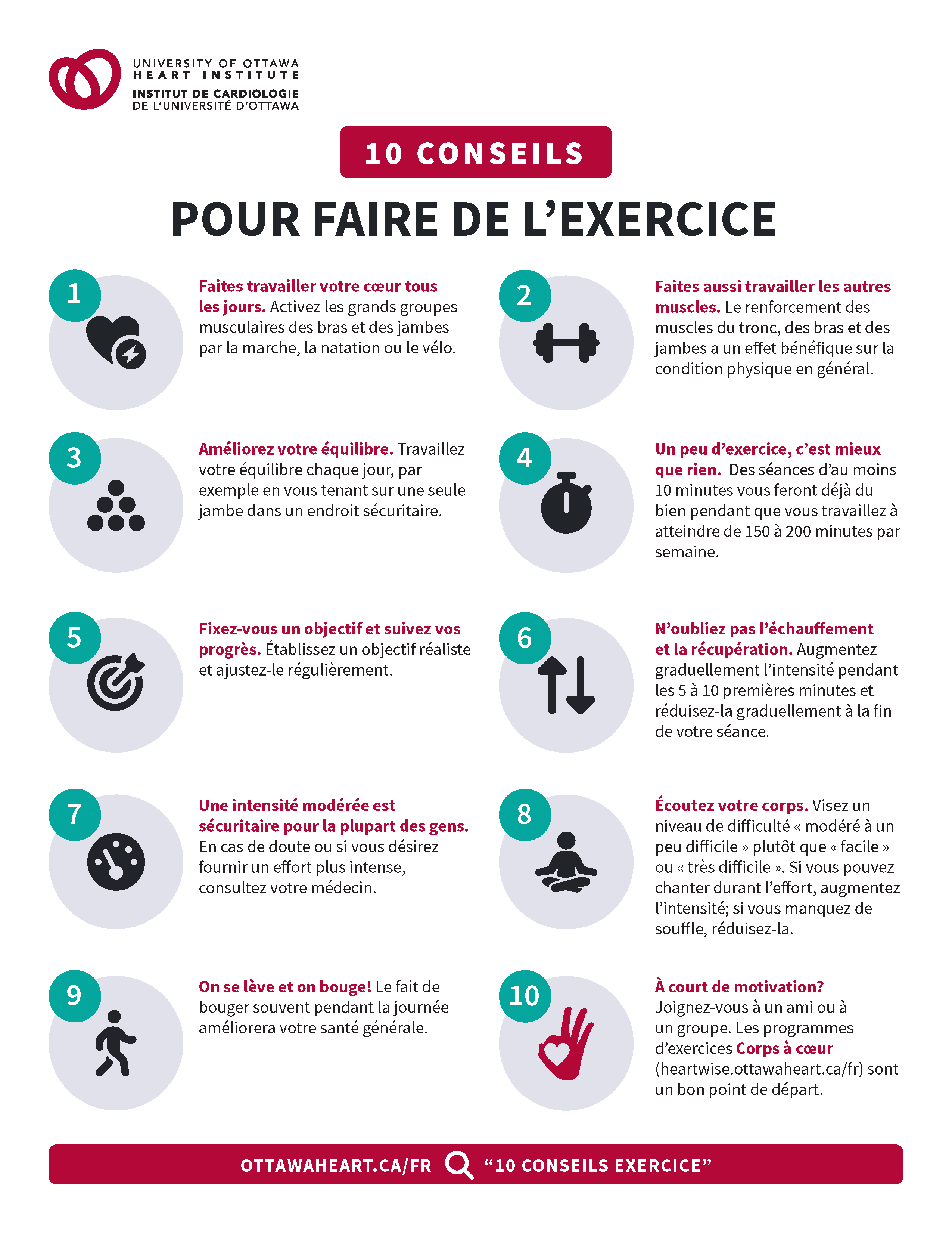 Aperçu 10 conseils pour faire de l'exercice