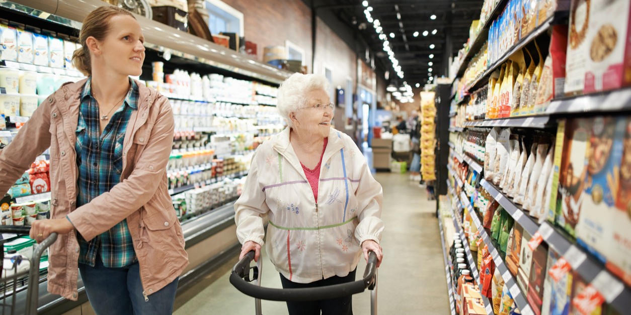 caregiver and patient shopping