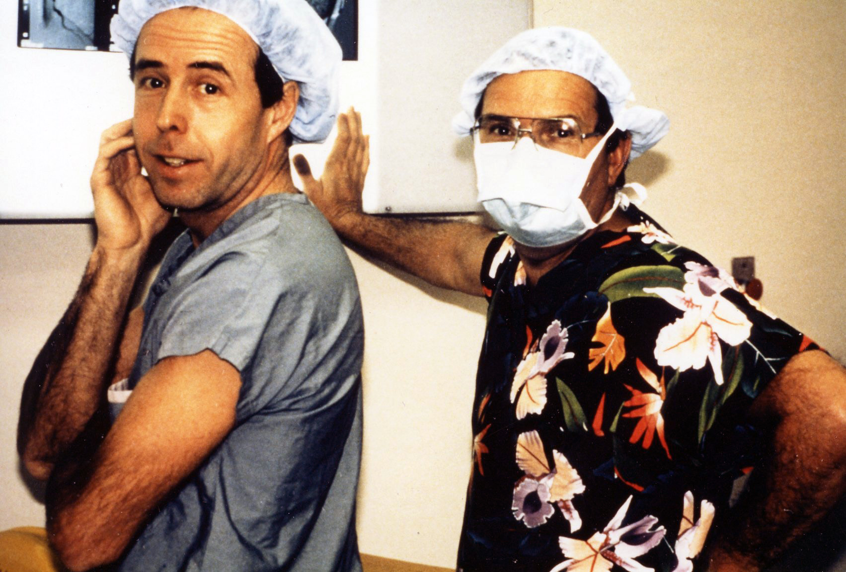 Dr. Lyall Higginson (left) and Dr. Don Beanlands circa 1980.