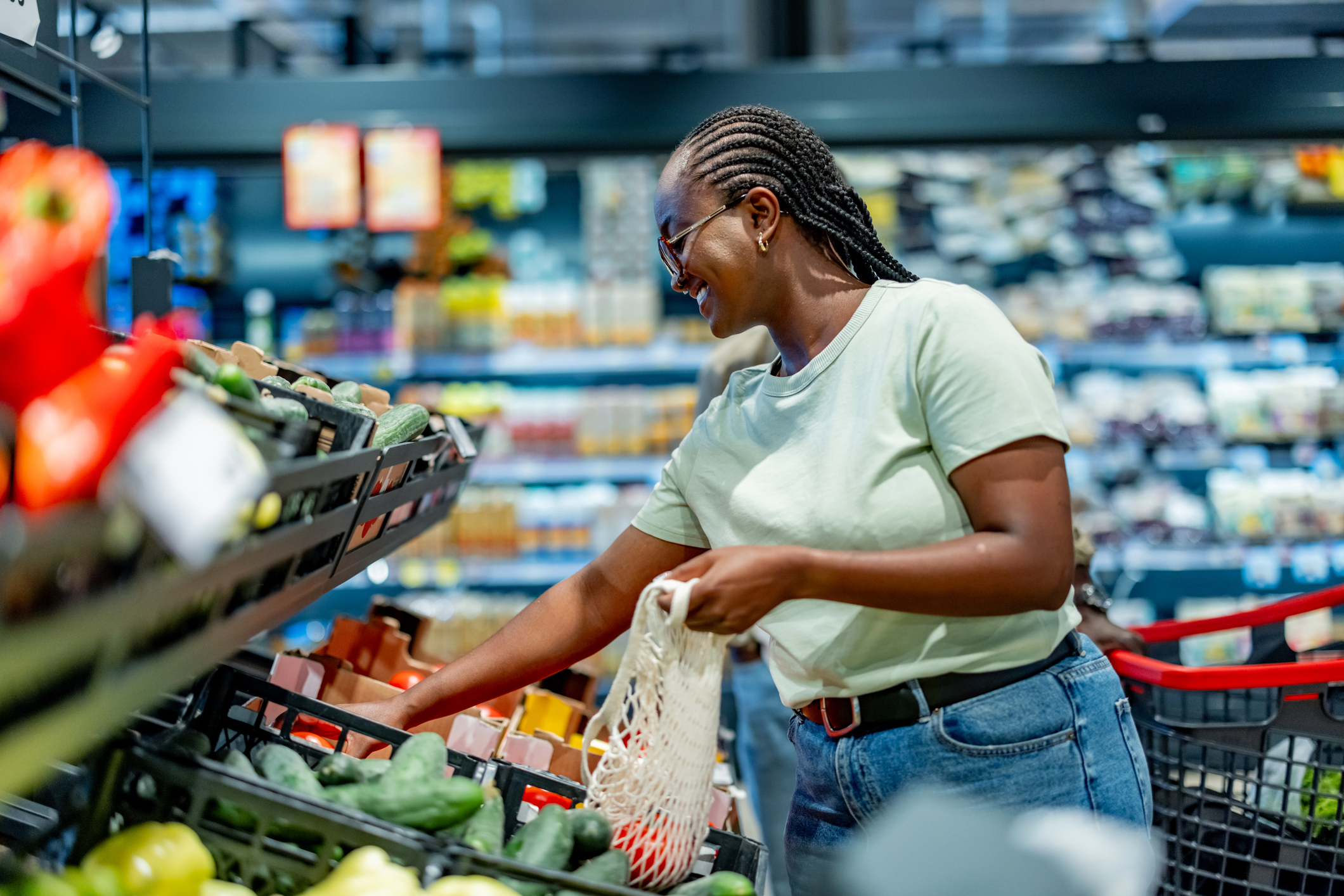 Person grocery shopping