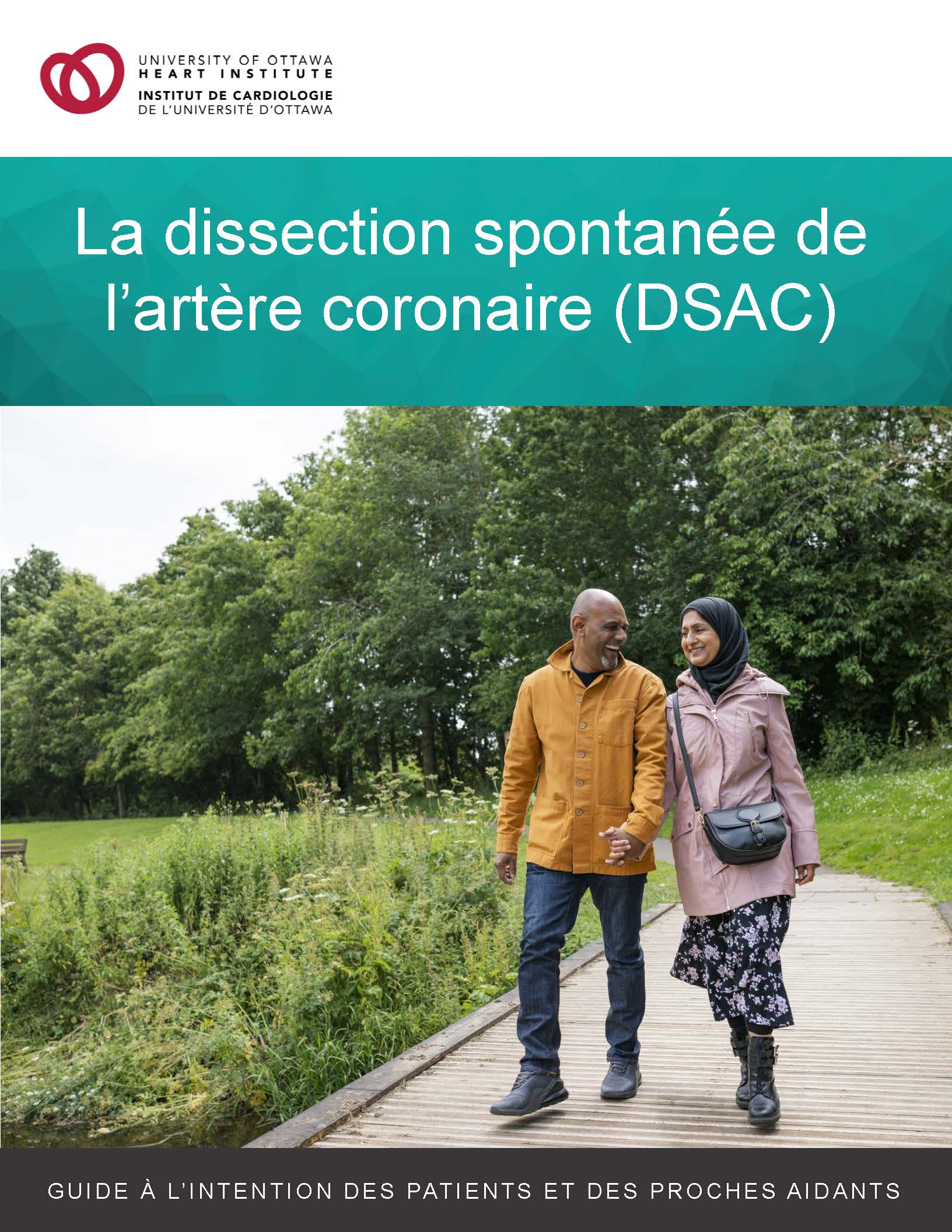 Page couverture de Dissection spontanée de l’artère coronaire : Guide à l'intention des patients et des proches aidants