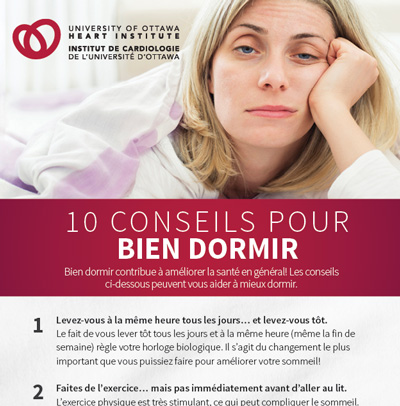 Document graphique énumérant dix conseils pour bien dormir