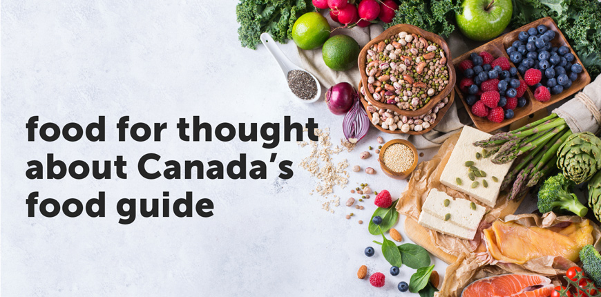 Banner image: food for thought about Canada's food guide