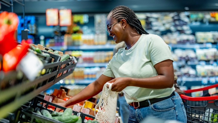 Person grocery shopping