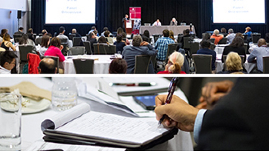 Collage of pictures from the conference