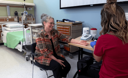 Person getting screened