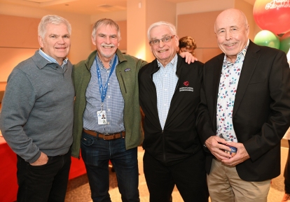 Friends and former colleagues gathered in December to celebrate the career of Dr. Martin Green. From left to right: Dr. Brendan Quinn, Dr. Duncan Stewart, Dr. Martin Green, and Dr. Lyall Higginson.