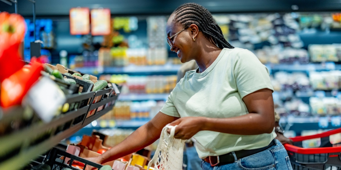 Person grocery shopping