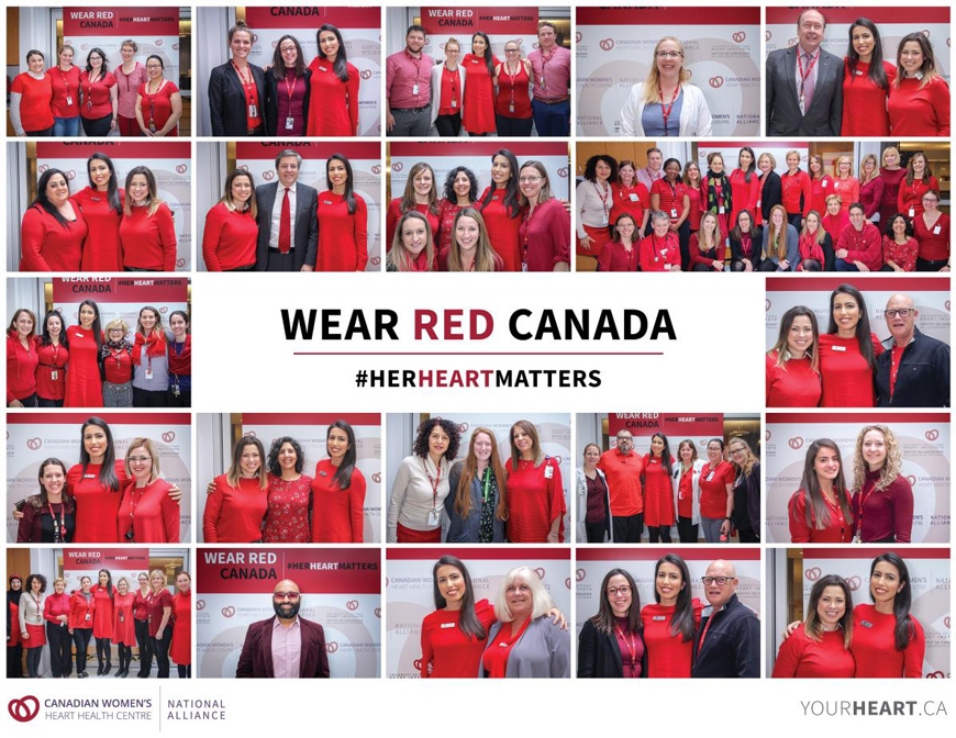 A collage of images from the inaugural Wear Red Canada campaign event, which took place February 13, 2019 at the UOHI.