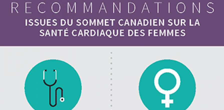 Diagramme infographique des recommandations issues du Sommet canadien sur la santé cardiaque des femmes